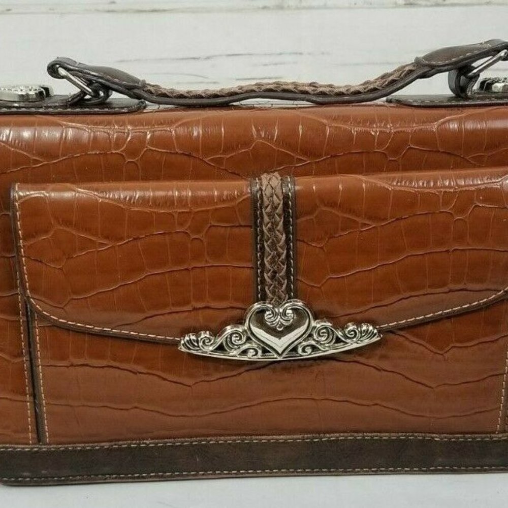 vintage brown faux leather small crossbody purse